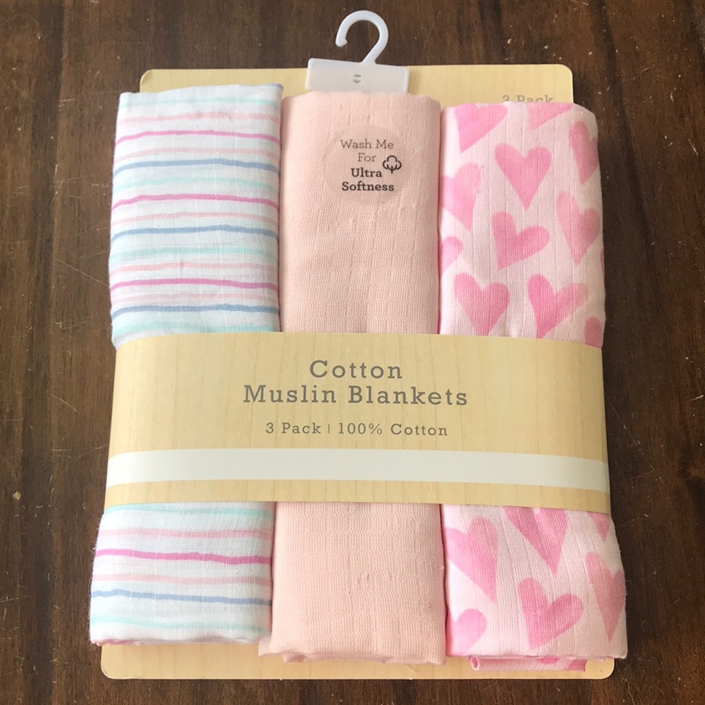 Cotton Muslin Blankets- Brandnew- 3 pack